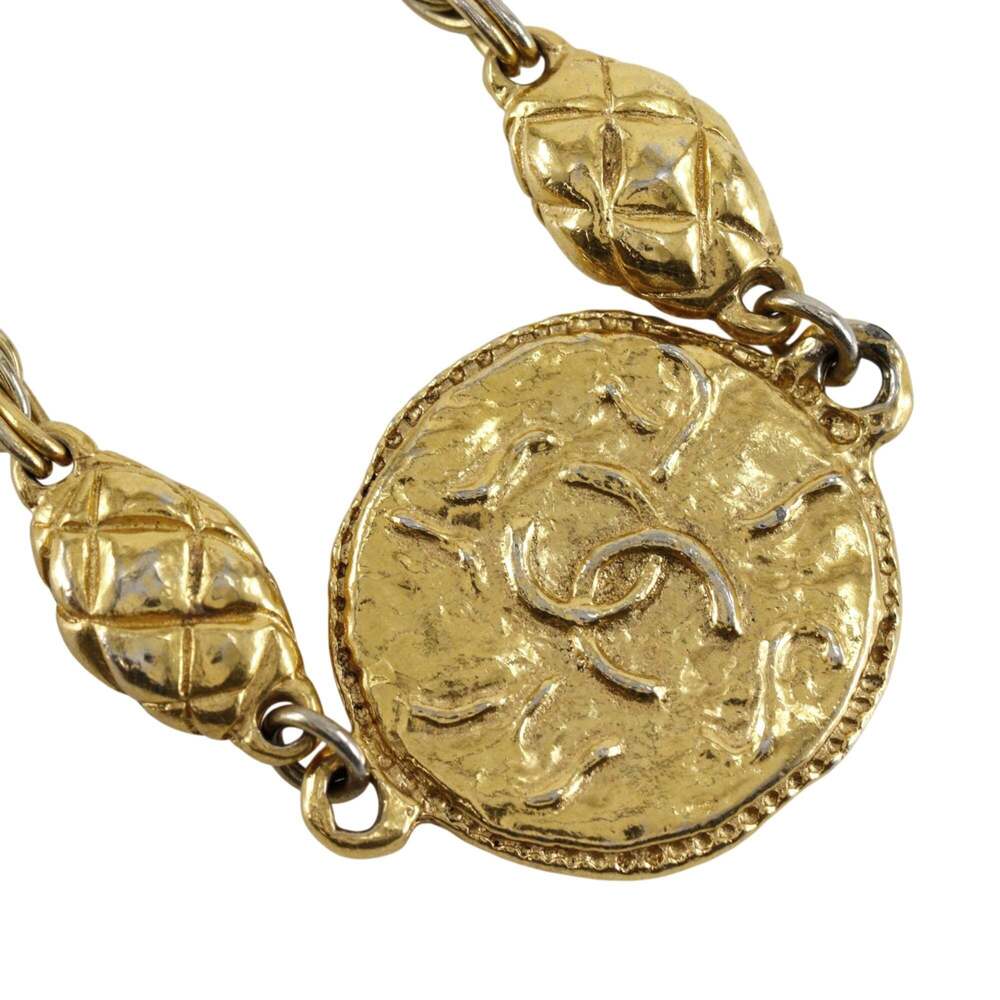 CHANEL Vintage Gold Logo Necklace